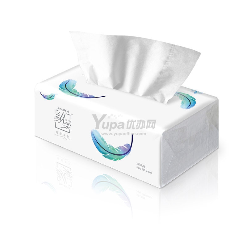 達伯埃 Double A縱柔純柔三層130抽抽取式軟抽面紙 3包/提 16提/箱 DI35TS